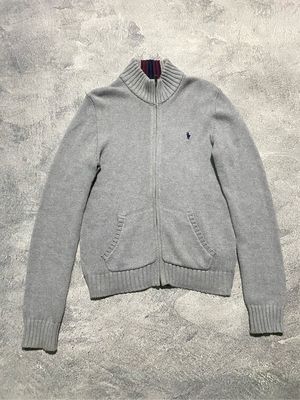Knit full zip grey barcode