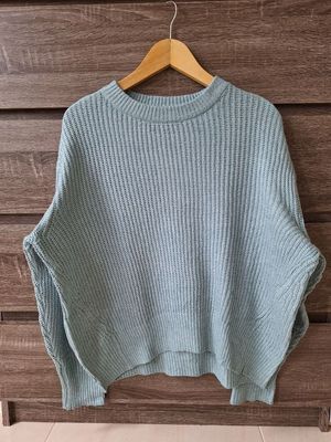 Sweater Rajut Halus Hijau Mint Oversize Wanita