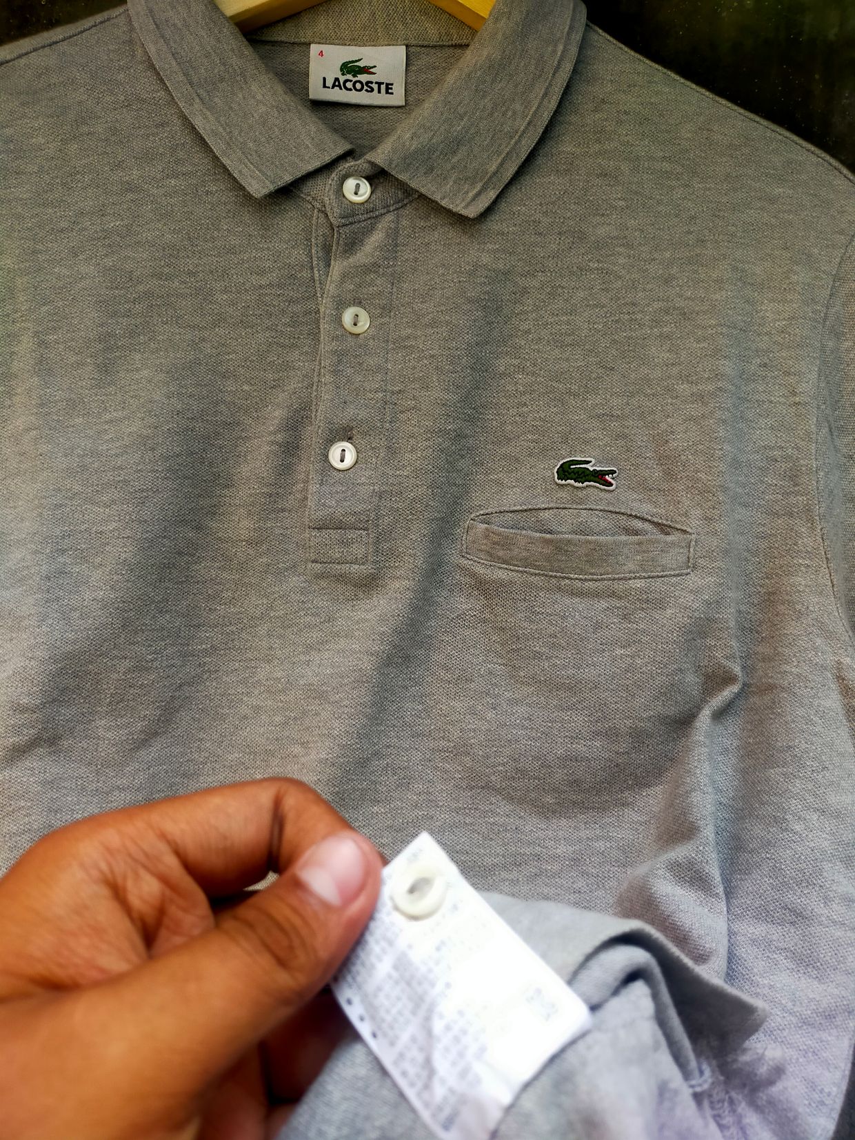 Lacoste Polo shirts Pria Tops gray, foto 3
