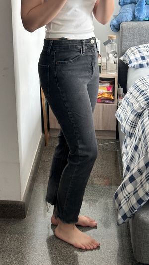 zara black jeans (full button)