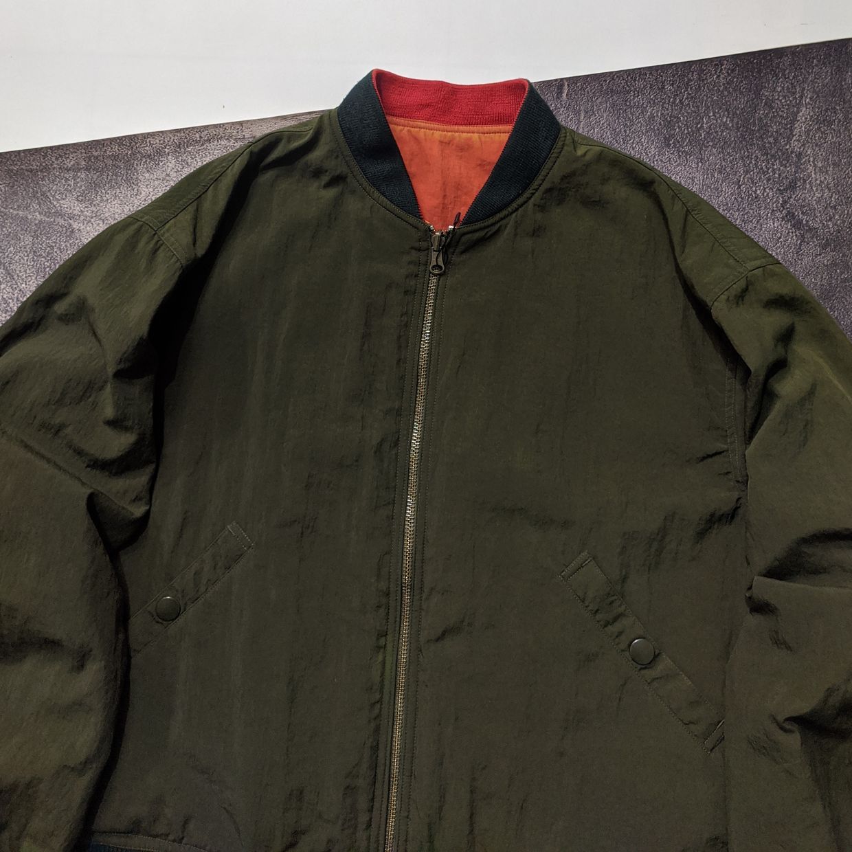 Vintage Bomber jacket Pria green orange, foto 3