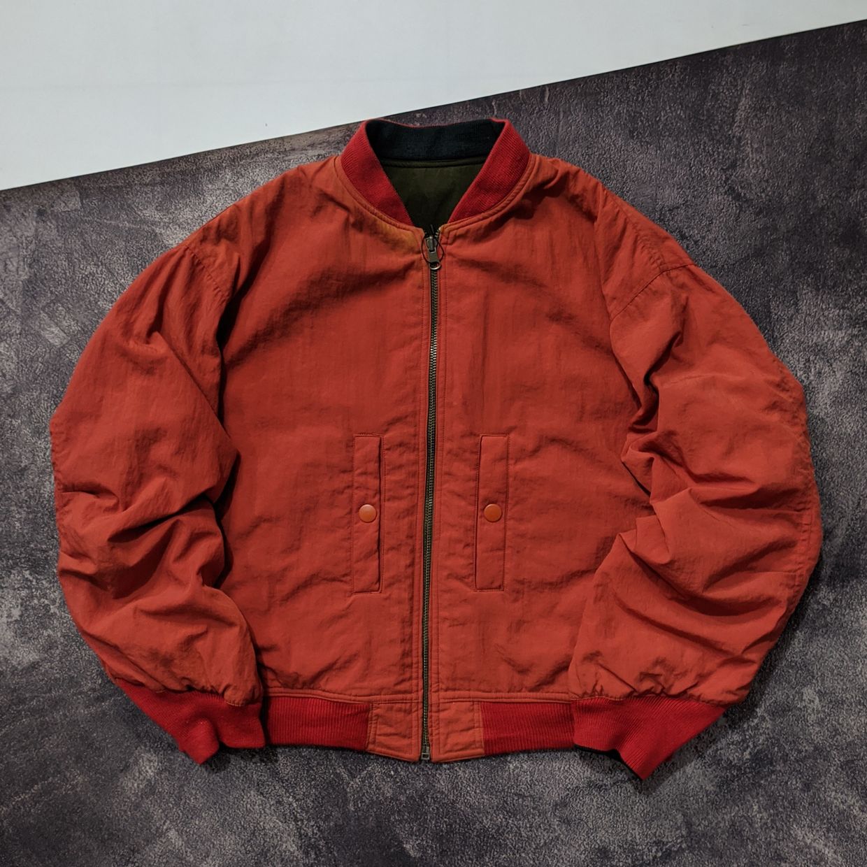 Vintage Bomber jacket Pria green orange, foto 5