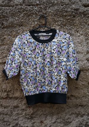 Atasan Lengan Pendek Motif Bunga | Blouse Vintage Floral