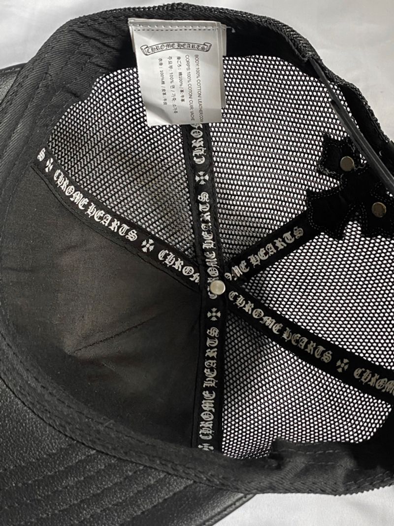 topi chrome hearts leather trucker hat, foto 5