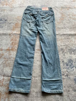 RARE!! BIG LOGO TRUE RELIGION JEANS MADE IN USA BOOT CUT LOW