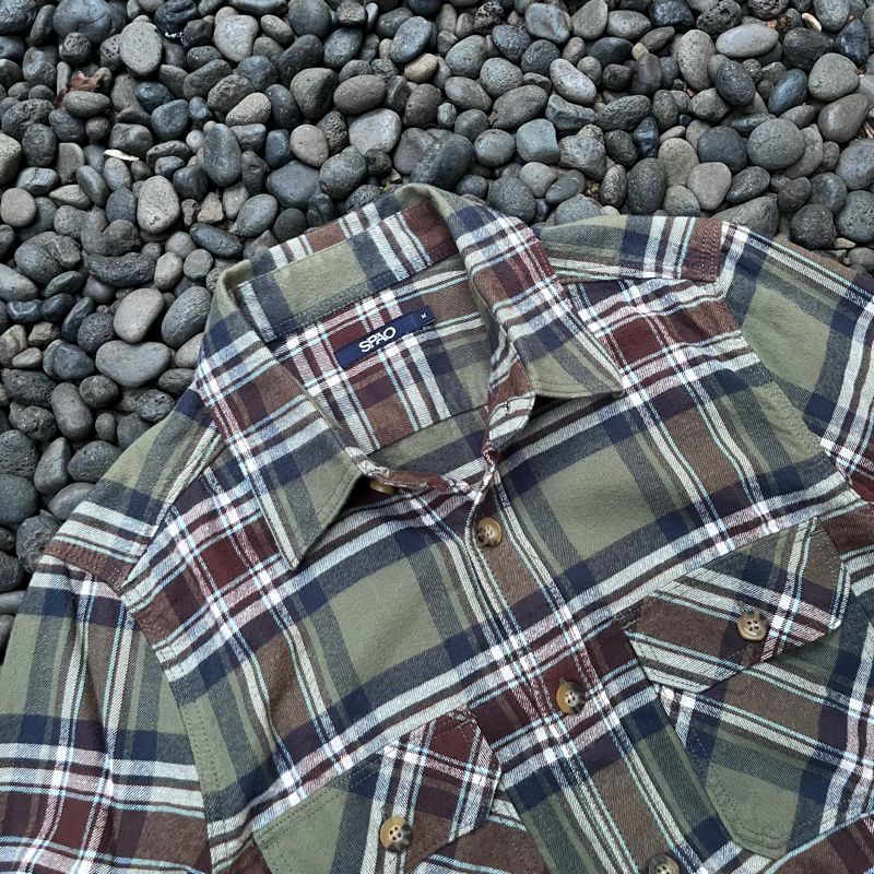 KEMEJA FLANEL SPAO EARTHTONE, foto 2