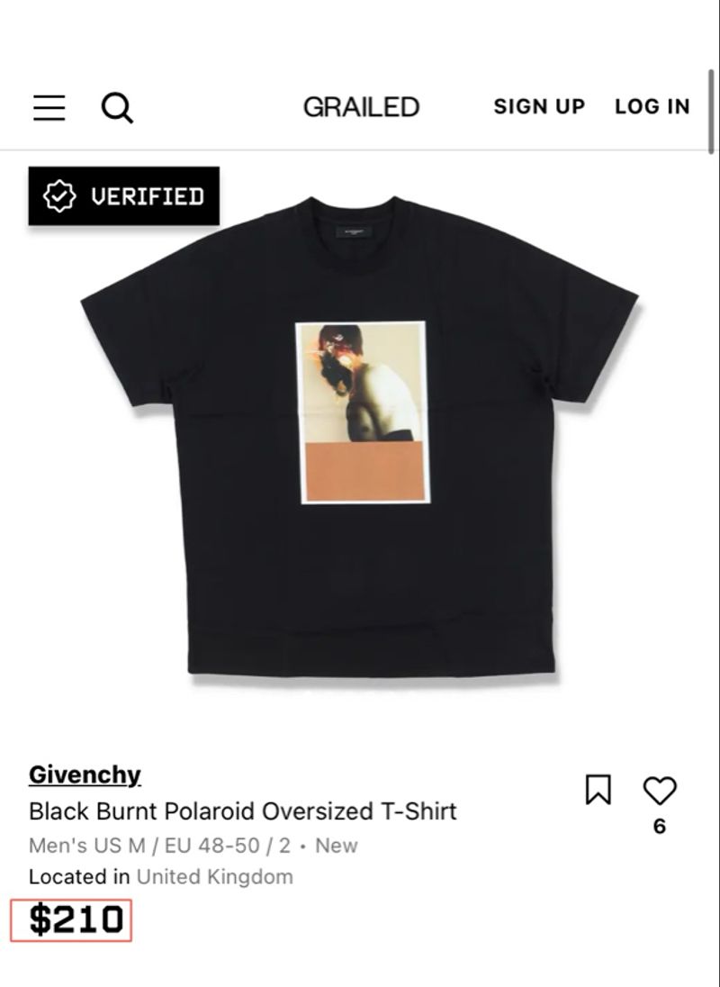 Givenchy Authentic Black Burnt Polaroid Tshirt, foto 2