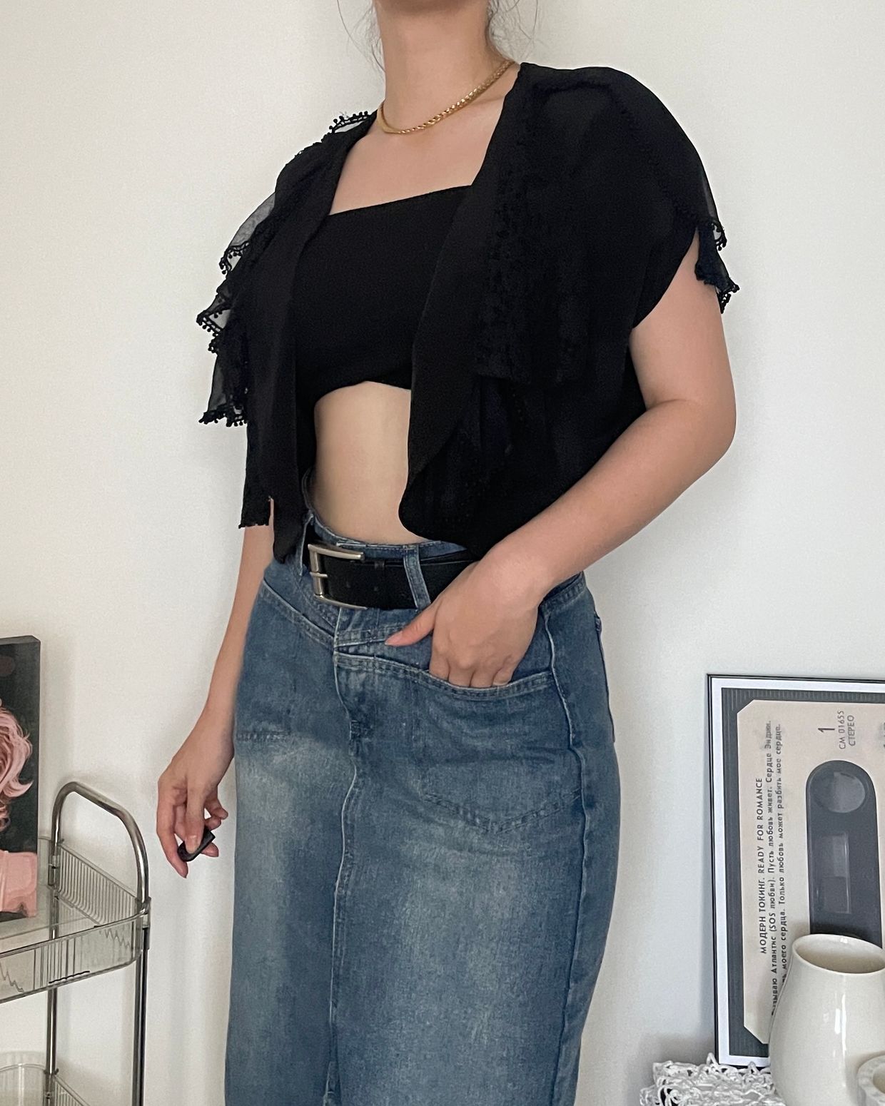 Y2K Crop top Wanita black, foto 4