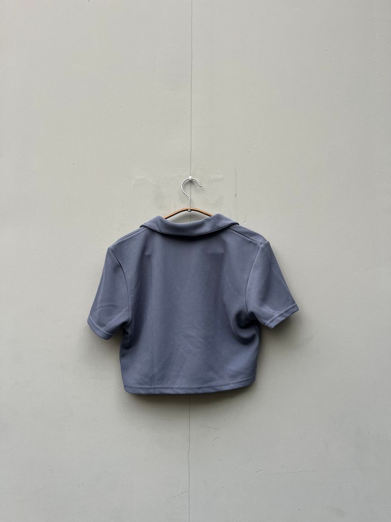 Jiro knit polo crop blueberry, foto 2
