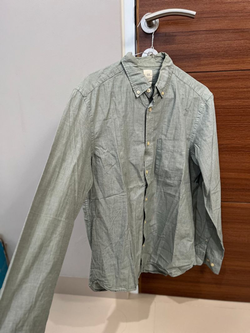 H&M Kemeja Pria Regular Fit Abu S, foto 3