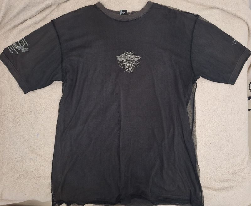 Black Grunge Oversized Mesh T-shirt, foto 3