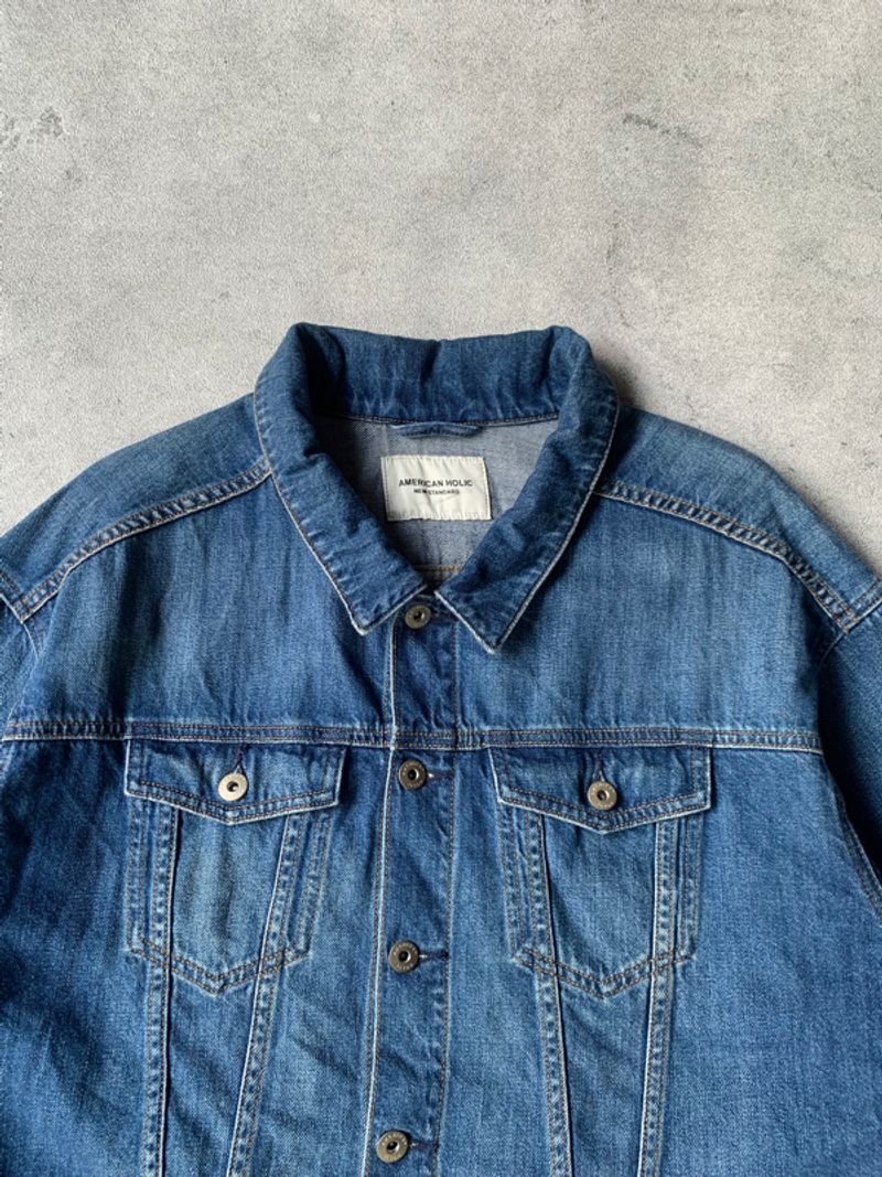 American Holic Cropped Boxy Trucker Denim Jacket, foto 3