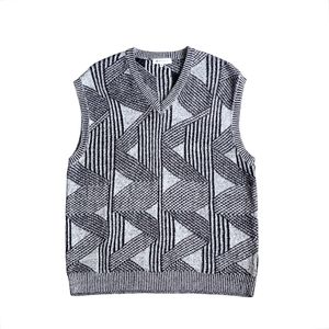 The Shop TK pattern v neck knitted vest grey knit knitwear r