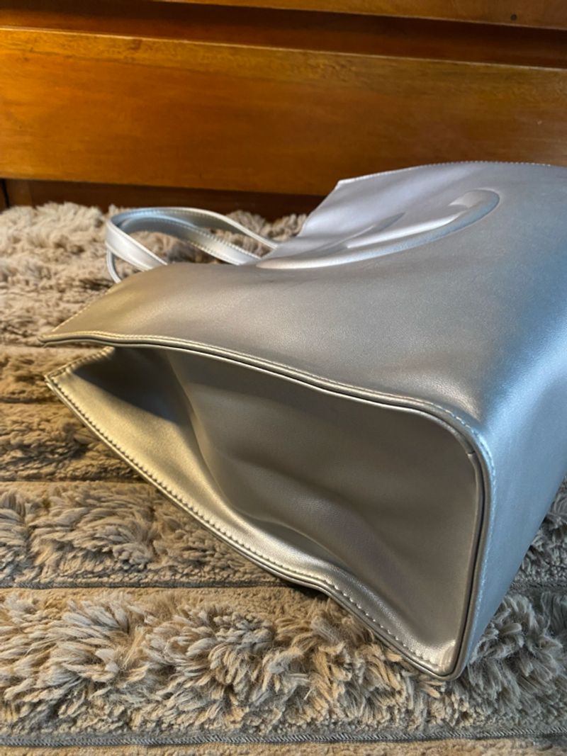 Telfar Medium Shopping Bag Silver – Original, foto 6