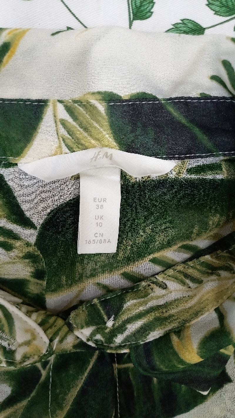 h&m leaf button down bright tank sheer, foto 3
