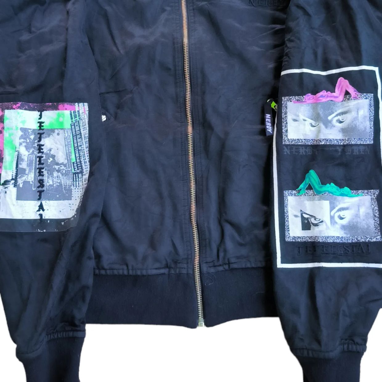 Nerdy Streetwear Bomber jacket Pria black, foto 2