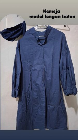 Kemeja tunik oversize navy