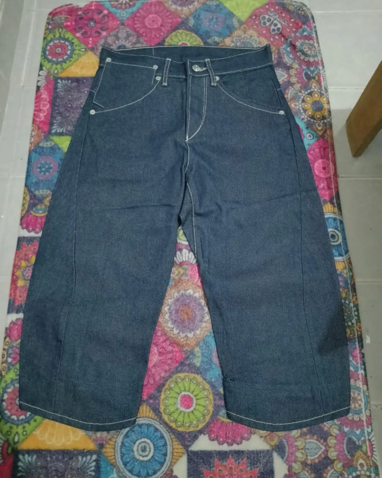 Evisu Vintage Y2K Wide leg jeans Wanita navy