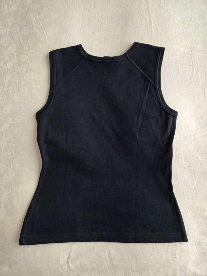 Impuls Y2K Plain Black Tank Top, foto 3