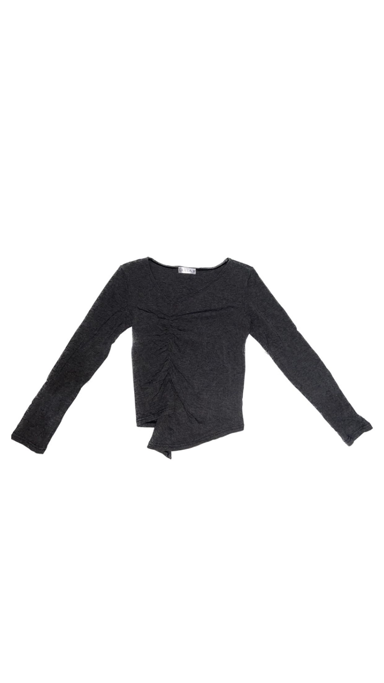 Crop top Wanita black gray