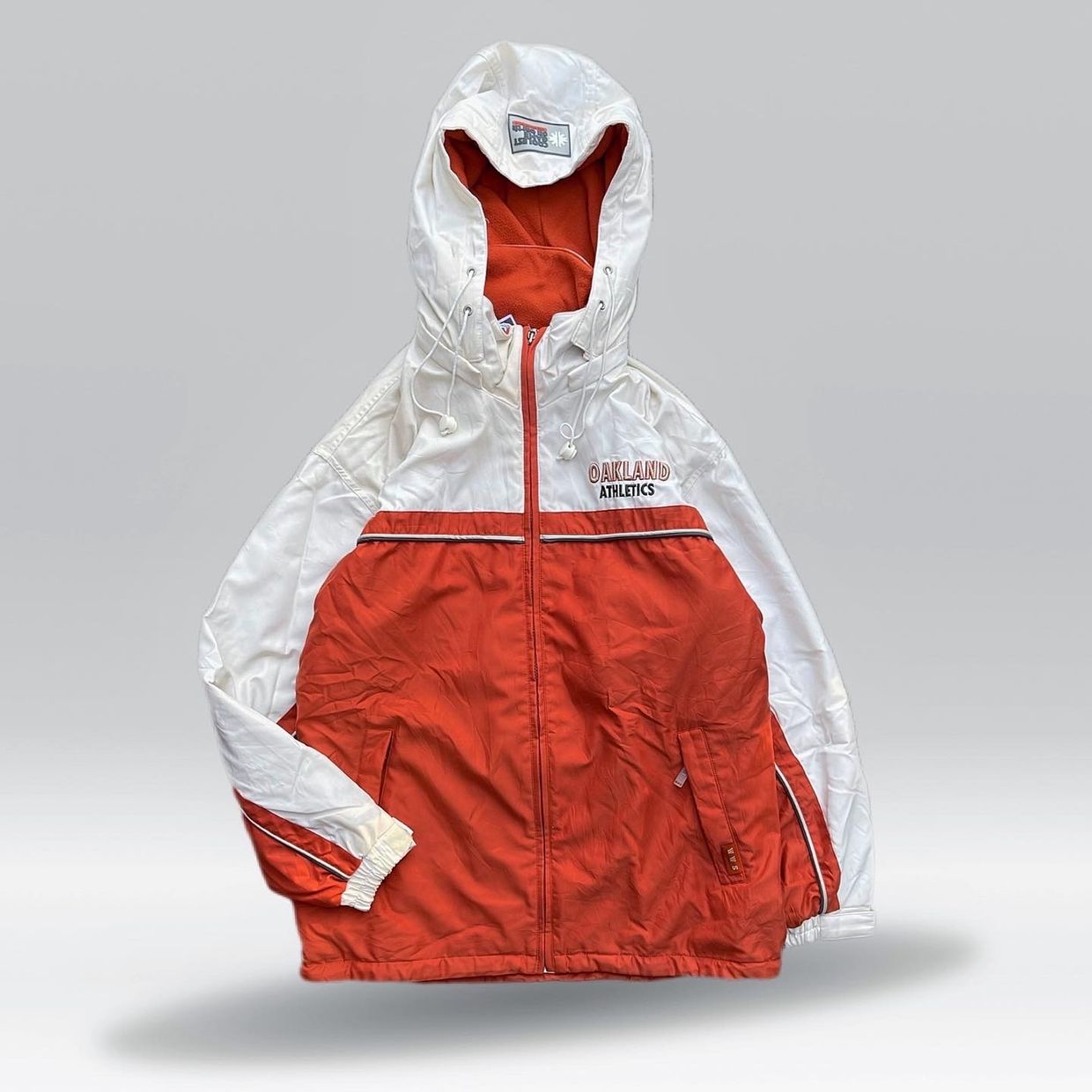 Vintage Gorpcore Puffer jacket Pria white orange