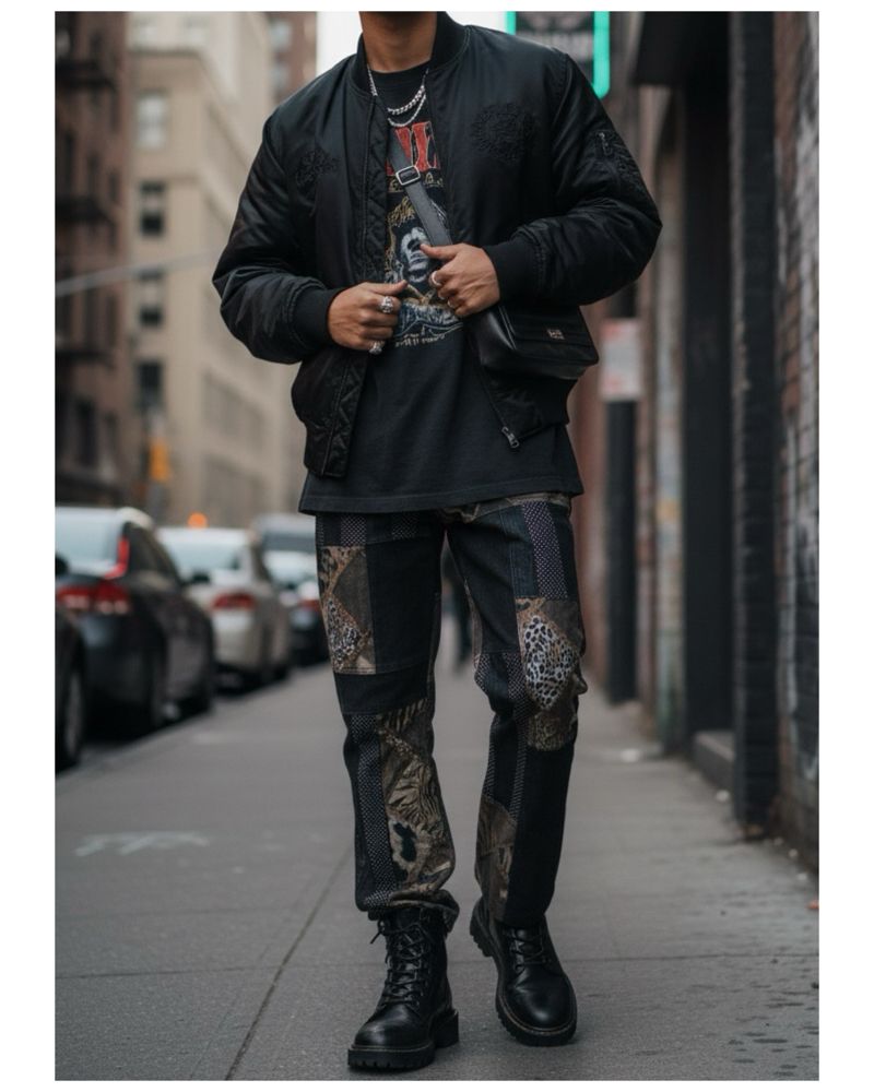 RARE 00s y2K pants pattern animal flare, foto 4