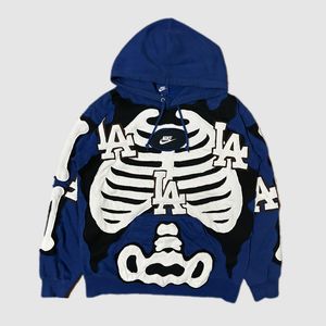Hoodie rework nike skeleton Black blue LA size XL