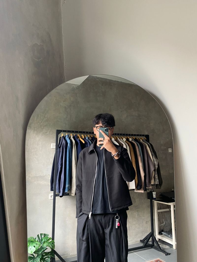 Lafudge Store Black Double Zip Blouson Jacket, foto 9