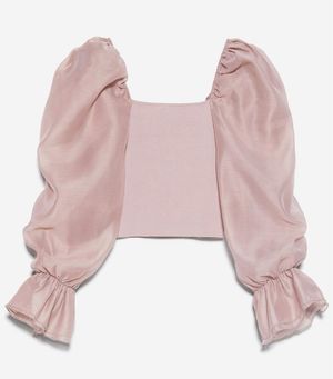 Zara Top Combi Balloon Sleeve