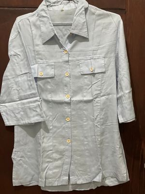 Kemeja Biru, Polos biru, Branded not uniqlo zara hnm