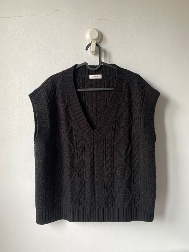 Anssy Kaia Knit Vest - Rajut Cable, foto 2