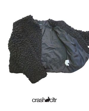 Fuzzy Cropped Black Jacket
