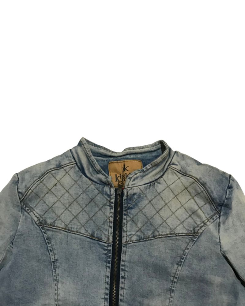 LIGHT WASH DENIM BIKER JACKET KISKIS, foto 3