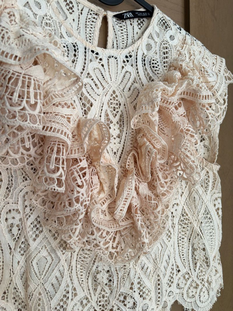 ZARA Lace Ruffle Top, foto 4