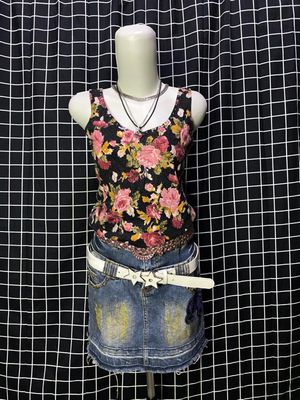 y2k one way rose tank top