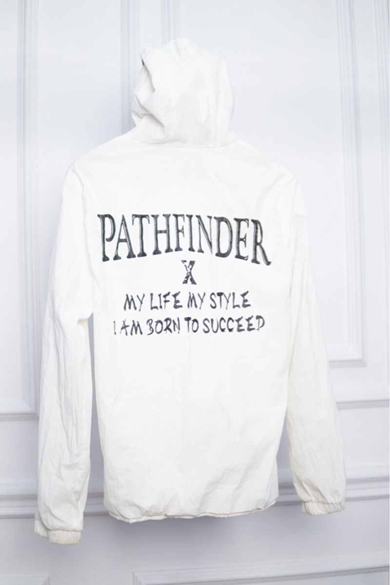 💨 Hoodie Jacket with Windbreaker Putih Grafis "FACADE" 💨, foto 2
