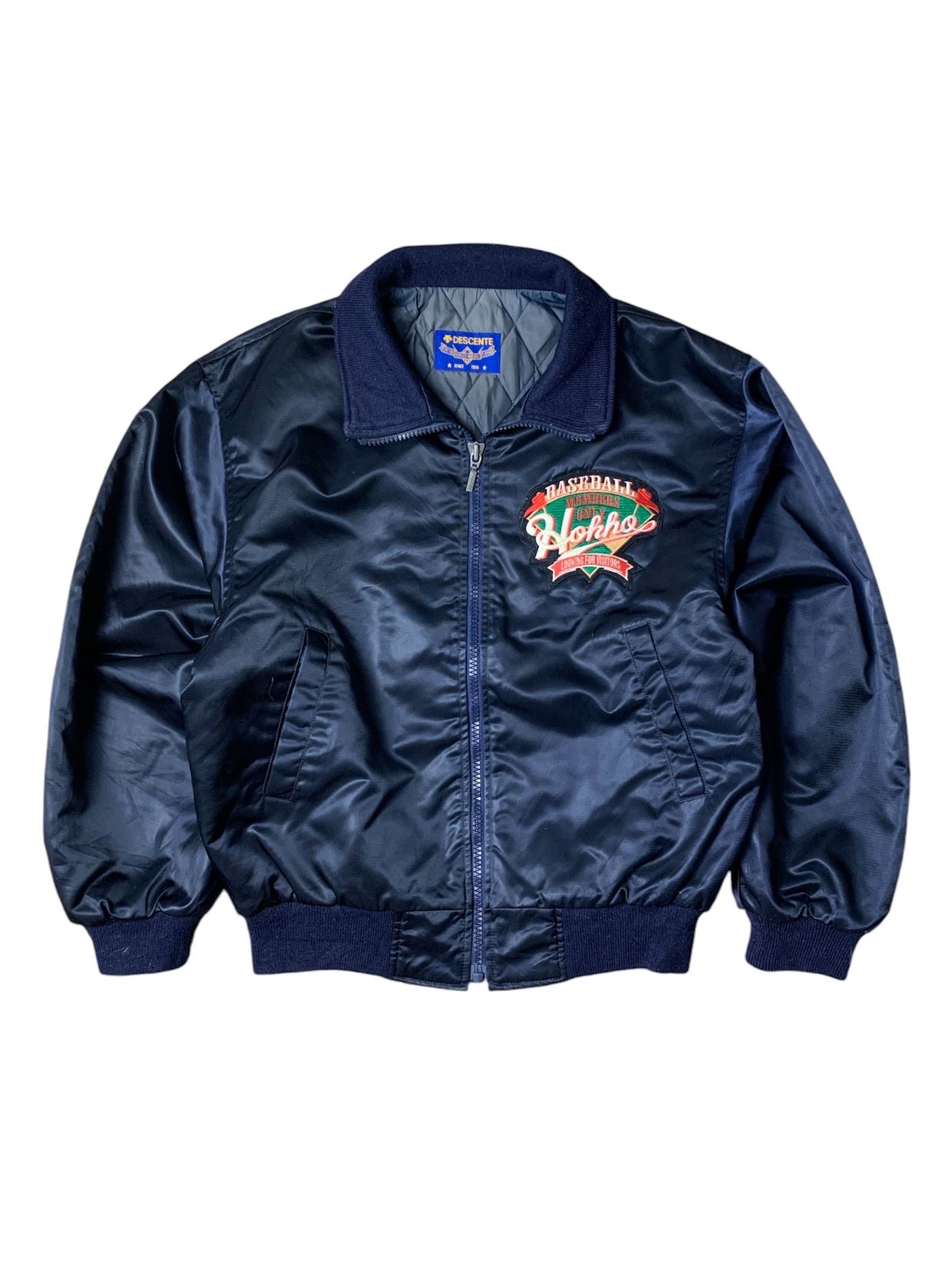 Descente Vintage Y2K Bomber jacket Pria navy Preloved