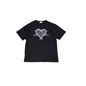 LABSTUDIO KOREA Printed Quote Black Tee