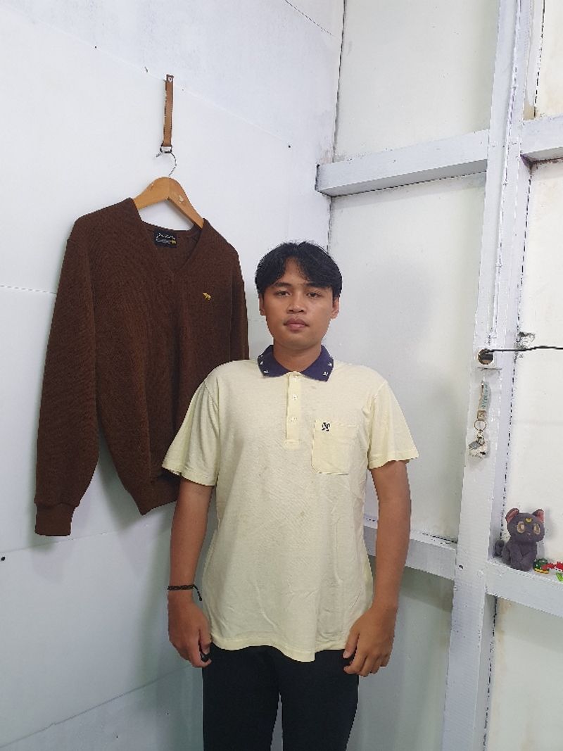 Kaos Kerah Balmain Kuning, foto 10