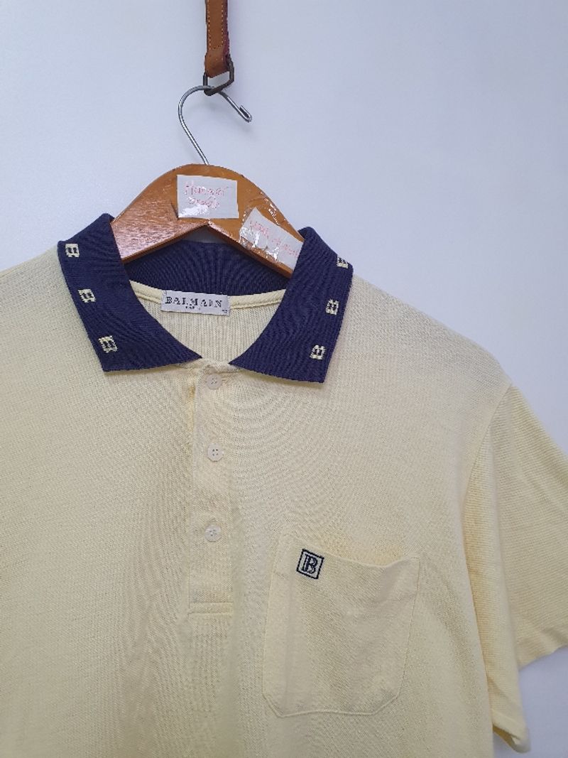 Kaos Kerah Balmain Kuning, foto 2