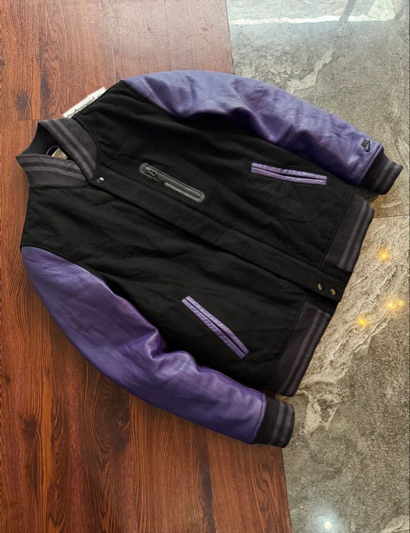 Nike Leather Wool Varsity Stadium Jacket, foto 3