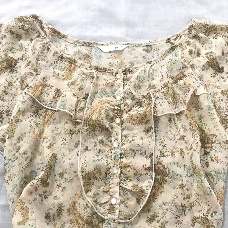 beige floral ruffles top, foto 6