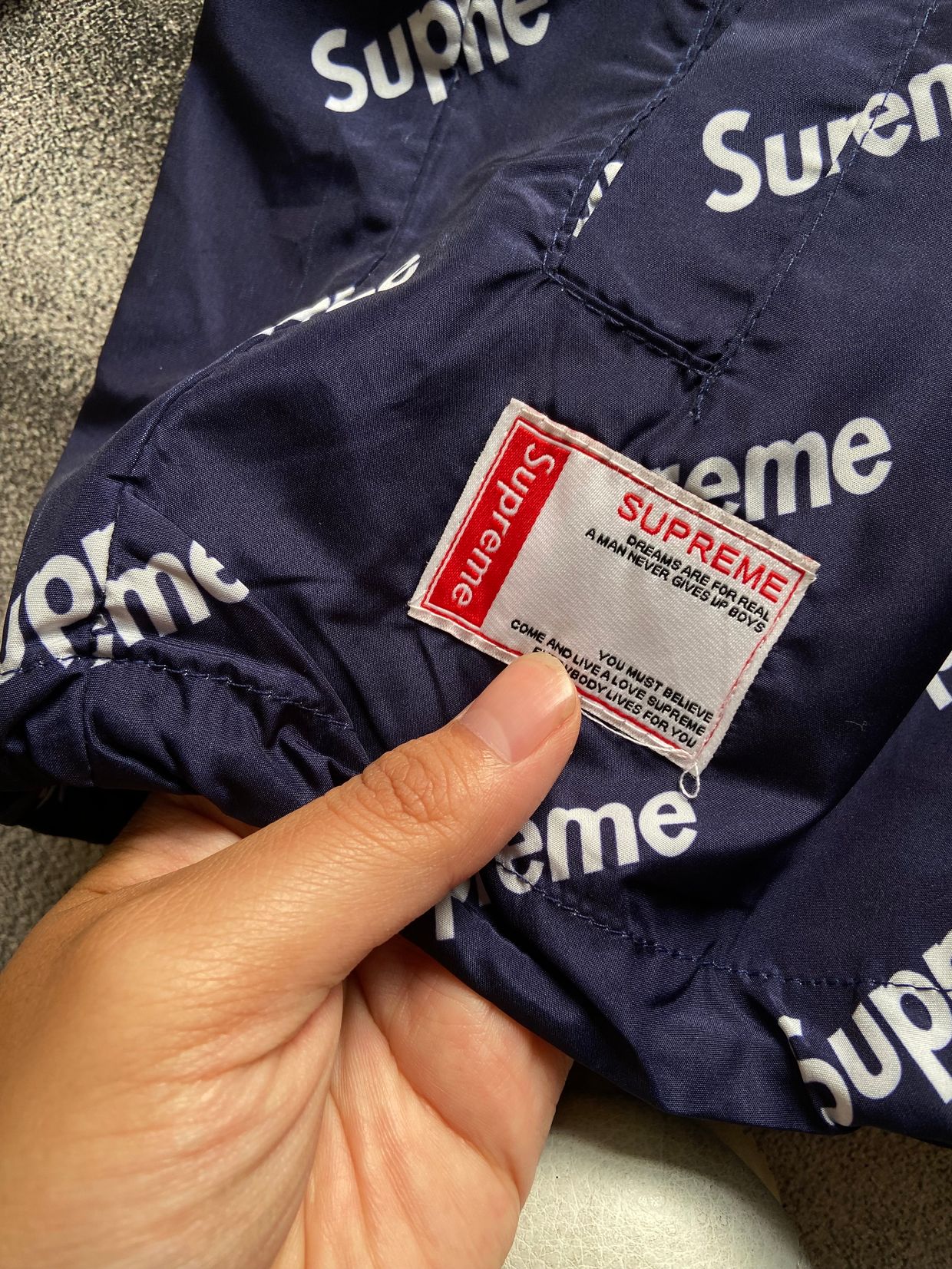Supreme Luxury Windbreaker Pria white navy, foto 6