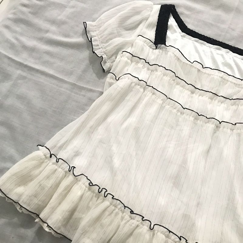 white ruffles blouse, foto 5