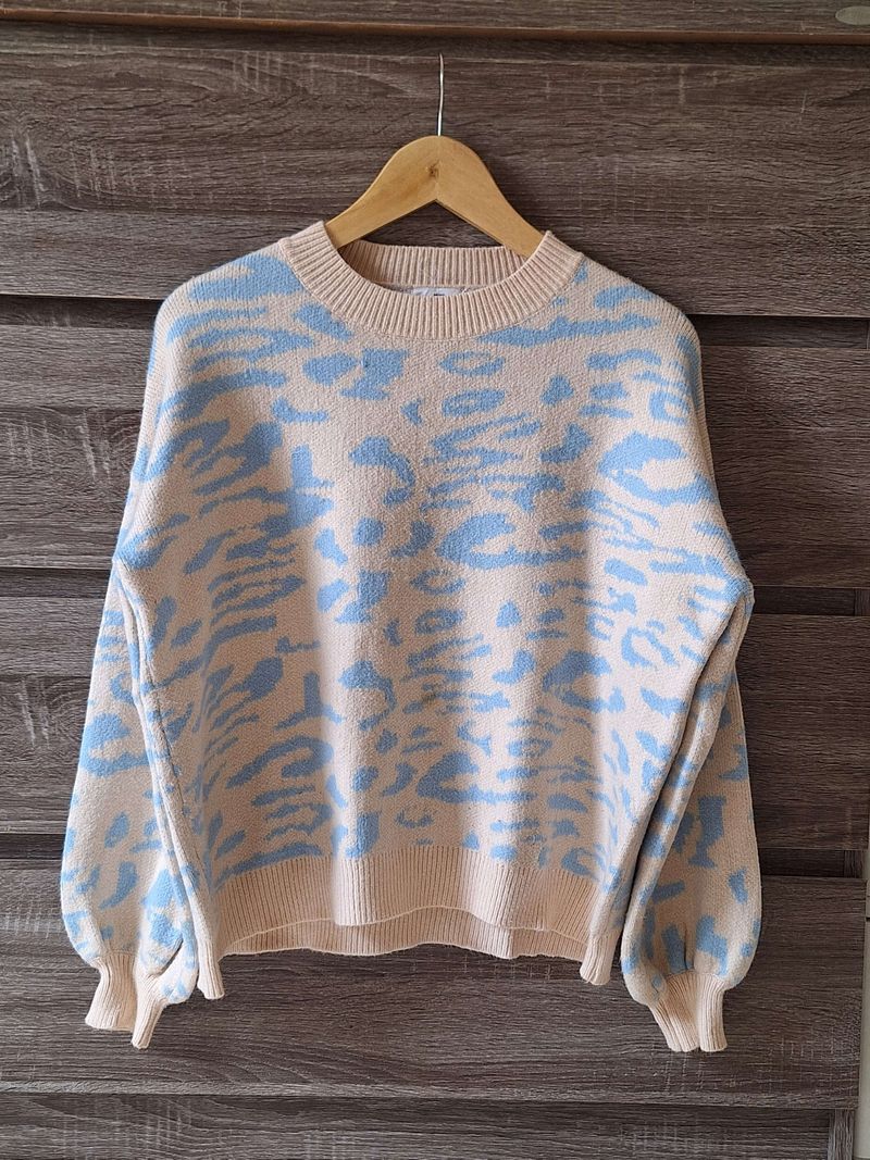 Sweater Leopard Blue Wanita, foto 2