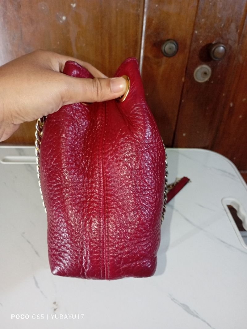 Sling shoulder bag mk mini chain kulit asli, foto 5