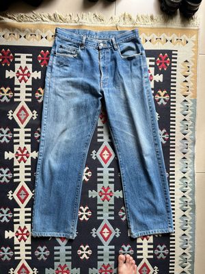 Blue washed jeans with straight fit