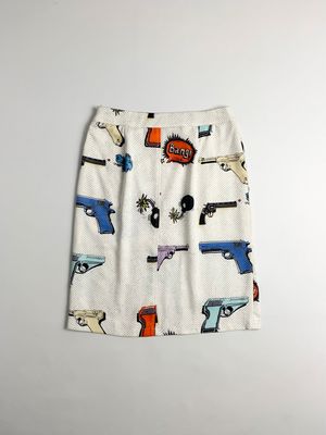 Y2k Kai-aaKmann Midi Skirt With Gun Art Graphic
