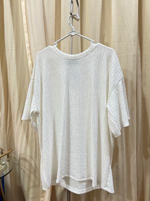 (WHITE/GREEN) OVERSIZED PATTERNED TOP
