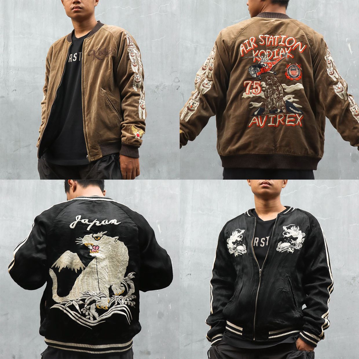 Avirex Bomber jacket Pria brown black, foto 2